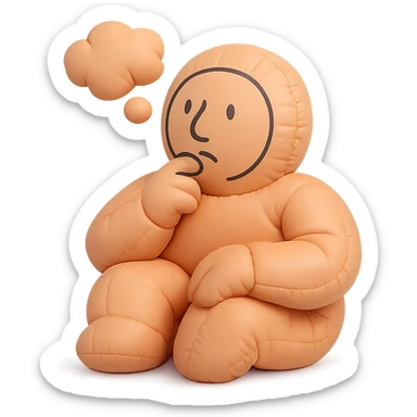 doodle person thinking sticker