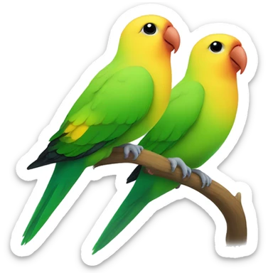 Green and Yellow lovebird sticker