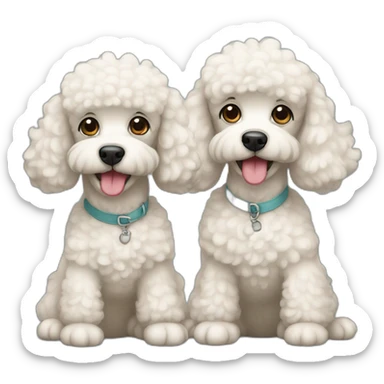 two french poodles sticker