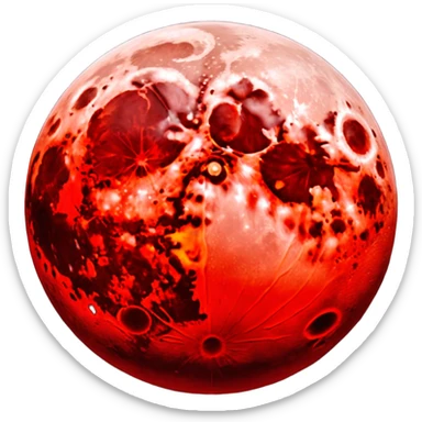 Red moon from lunar eclipse sticker