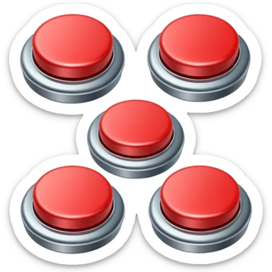 Red button ready to press sticker