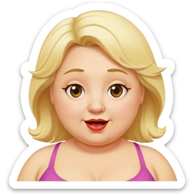 Silly, chubby, Blonde middle aged woman on beach sticker