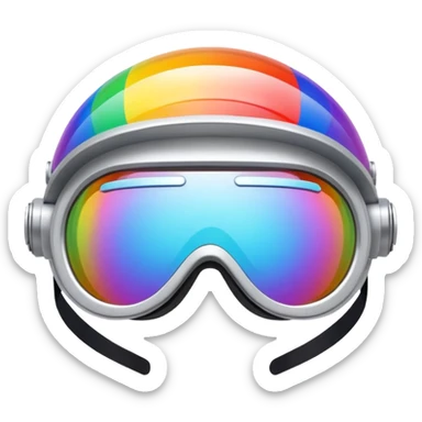 silver simulation rainbow visor goggles sticker