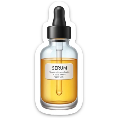serum skincare avec ecriture sticker
