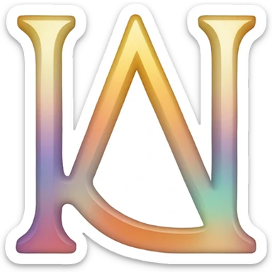 greek letter delta lower case, in prism color sticker