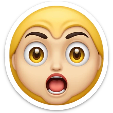 offended with mad eyebrows and open mouth normal yellow circle emoji sticker