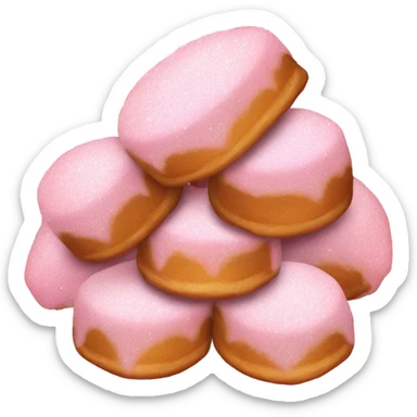 Pink beignets with glitter  sticker