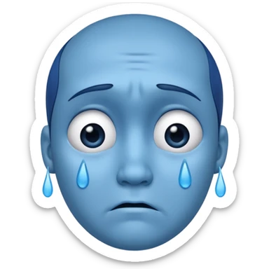 Sad face blue sticker