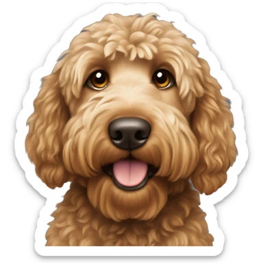 brown realistic goldendoodle dog  sticker