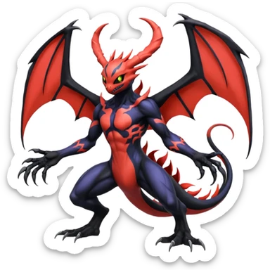 Venom-Pikachu-Yveltal-Lunala-Fakémon-hybrid-creature (full body)  sticker