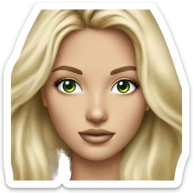 Realistic victoria secret model blonde green eyes  sticker