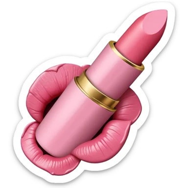 lipstick print from a kiss in soft pink, pastel light sticker