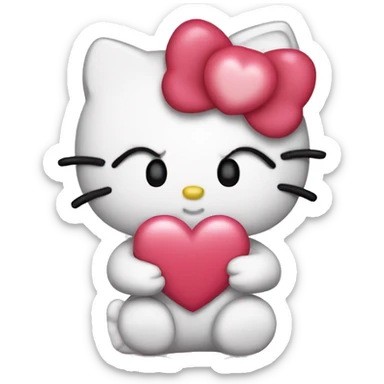 hello kitty with heart sticker