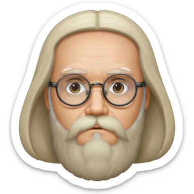 Дмитрий Менделеев emoji portrait with beard and glasses, recognizable, neutral expression sticker