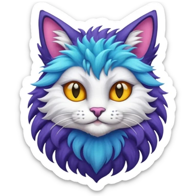 make a hyper realistic mythical cat creature with great detail sticker