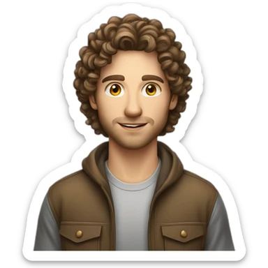 Male Photographer Caucasian curly brunette sticker
