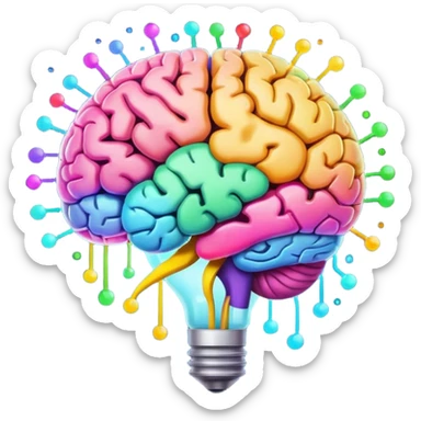 an idea going into a brain sticker