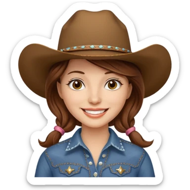 cowgirl with cowgirl hat smiling sticker