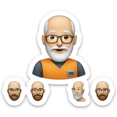 Senior Mechanical designer bald, few bearded  sticker