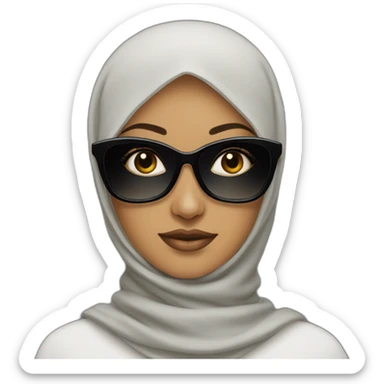 woman-wearing-hijab-and--black-sun-glasses sticker