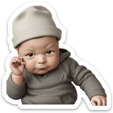 child boy in hat sticker