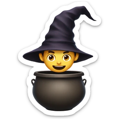 Guy in a witches giant pot sticker