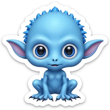 full body cute humanoid peacefull alien furry with 6 legs and eye stalks sticker