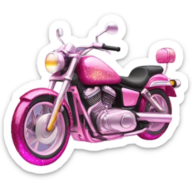 Pink ombre motorcycle with glitter  sticker