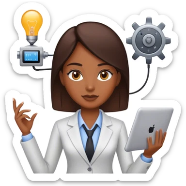 Female Business manager and automation sticker