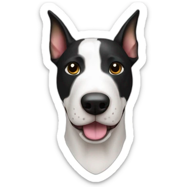 perro bull terrier pirata color blano con un ojo negro sticker