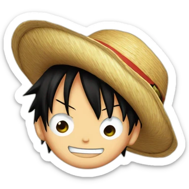 Luffy from One Piece with his strawhat sticker