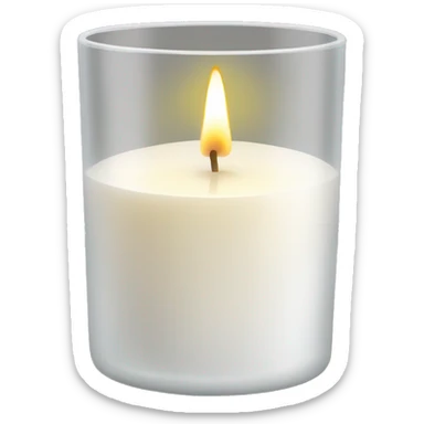 White scented candle in a glass sticker