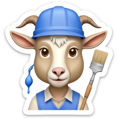 A goat whose horns are draining paint - he is a decorator sticker