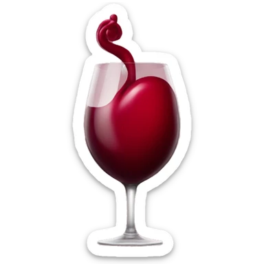 Wine red heart sticker