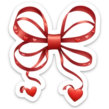 bow with hearts  sticker