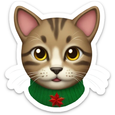 Cat wearing Christmas sweater  sticker