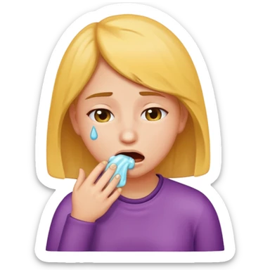 a girl vomiting, simple emoji style sticker