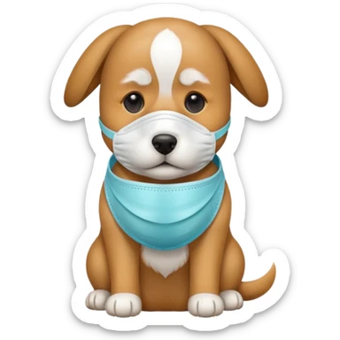 dog Wearing Medical Mask sticker