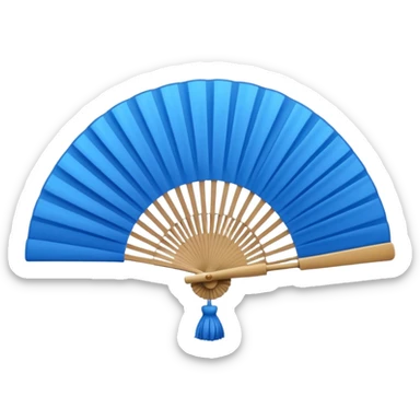 blue folding fan sticker