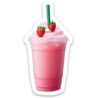 Starbucks iced pink drink with strawberries, no whipped cream sticker