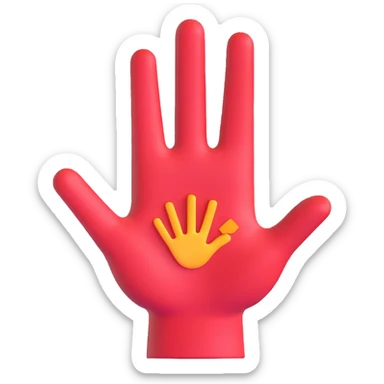 character showing palm saying 'wait', stop/start vibe emoji sticker