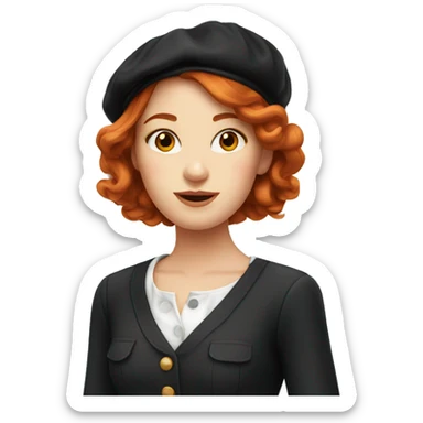 parisian redhead girl sticker