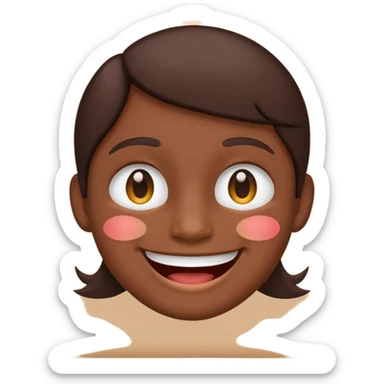 smiling face emoji dark brown skin tone sticker