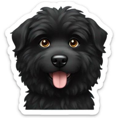 black fluffy dog sticker