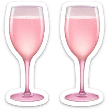 Pink champagne in glasses sticker