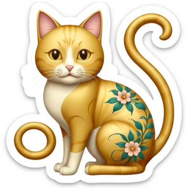 Cat art nouveau sticker