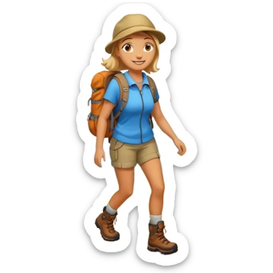 woman hiking in the woods in the sunshine sticker
