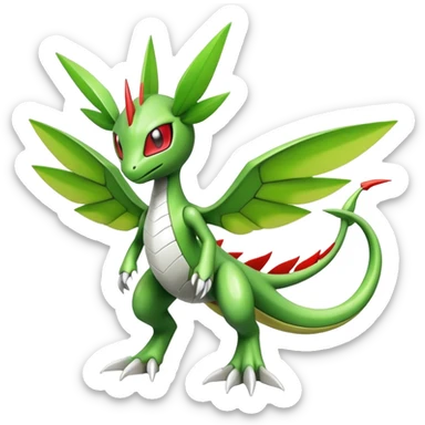 Cute Cool Edgy Shiny Futuristic Ethereal Legendary Kartana-Digimon-Schyther-Flygon-hybrid full body sticker