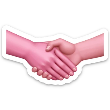 handshake pink hands sticker