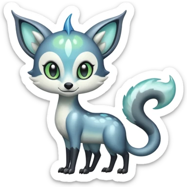 Icy Clear Glossy Glassy Gassy Mossy Meloetta-Vernid-Trico-Sergal-Civet-Fakémon-creature-hybrid sticker